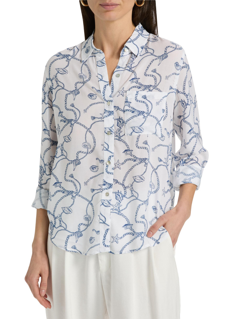 Women's Josephine Nautical Chains Print Shirt - Nautical Chains 3