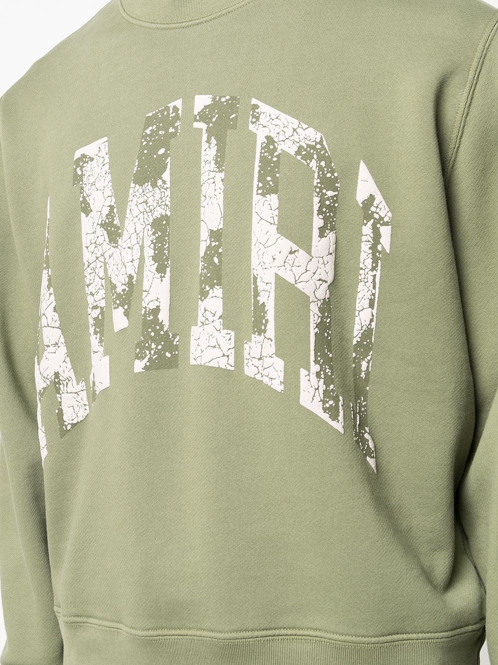 distressed logo-print sweatshirt - 5