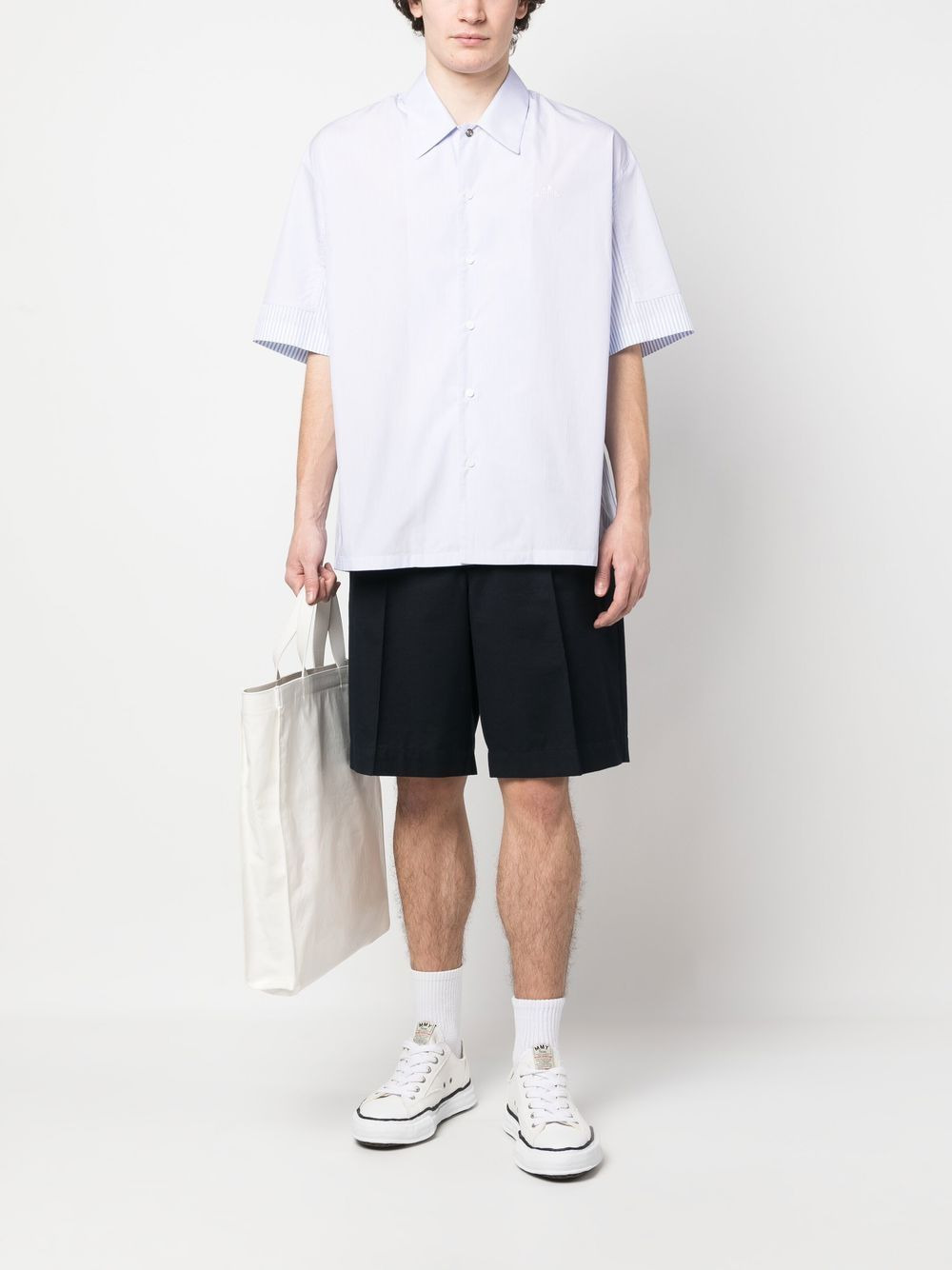 short-sleeved plain shirt - 2