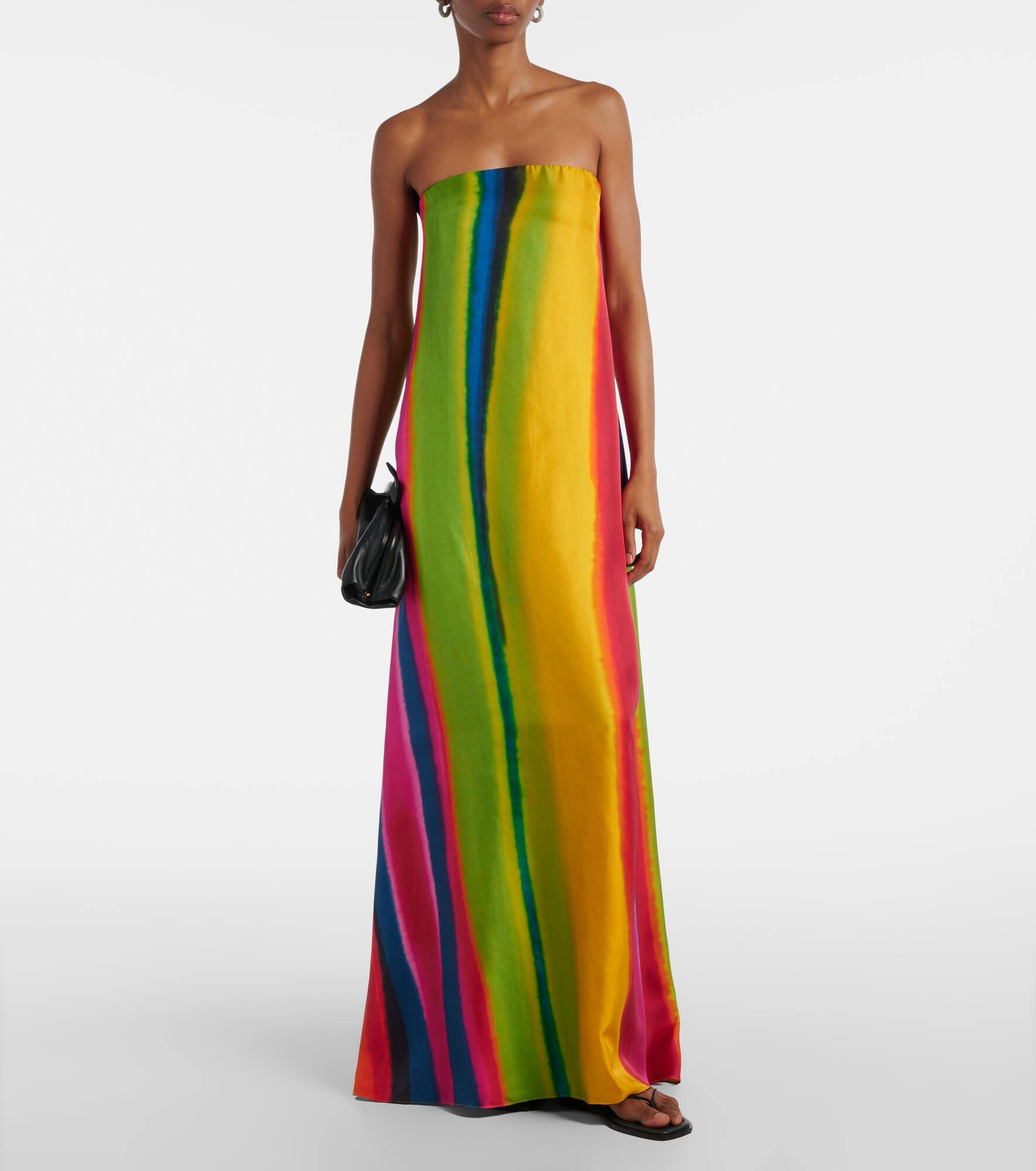 Aura striped silk satin maxi dress - 2