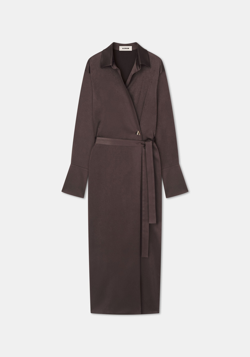 FARA Satin wrap maxi dress 1