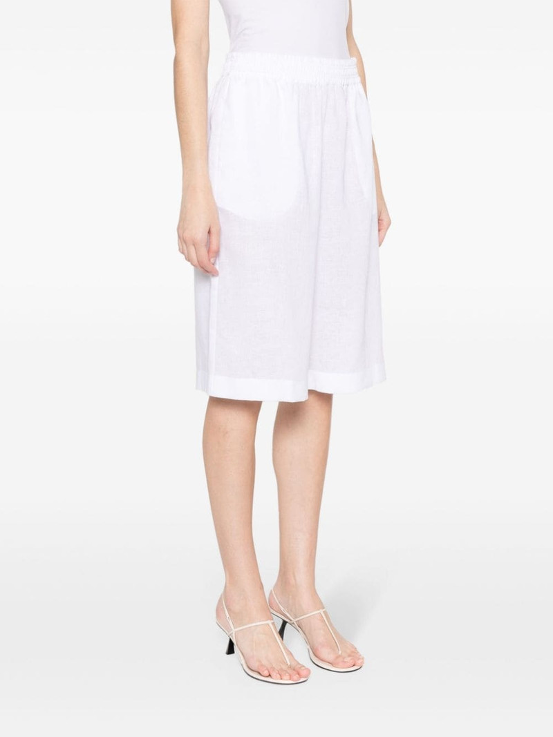 elasticated-waistband linen shorts 3