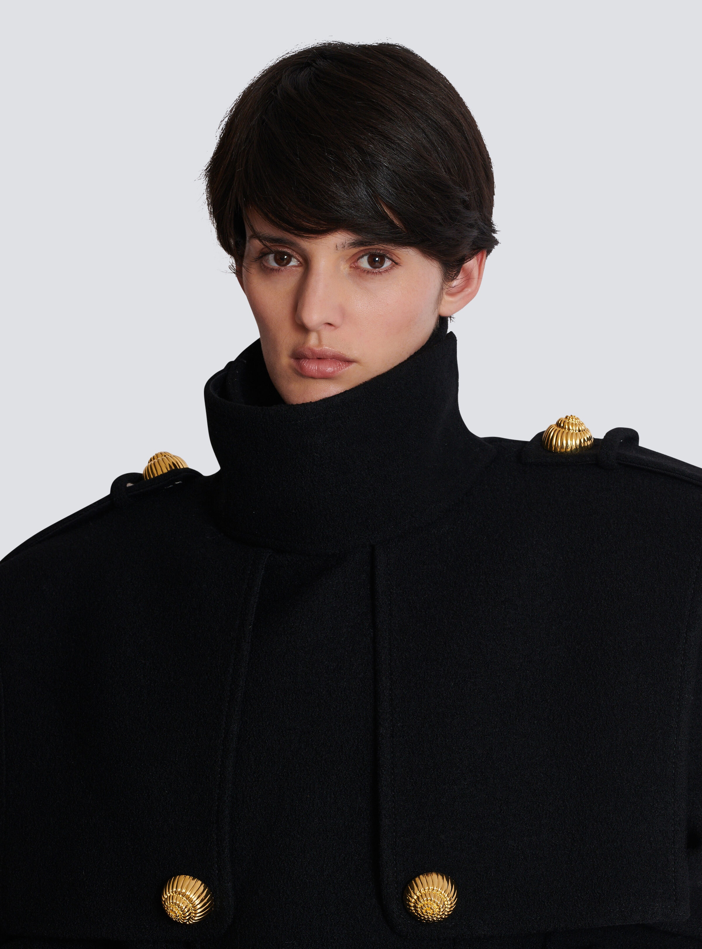 Wool button-down trench coat - 8