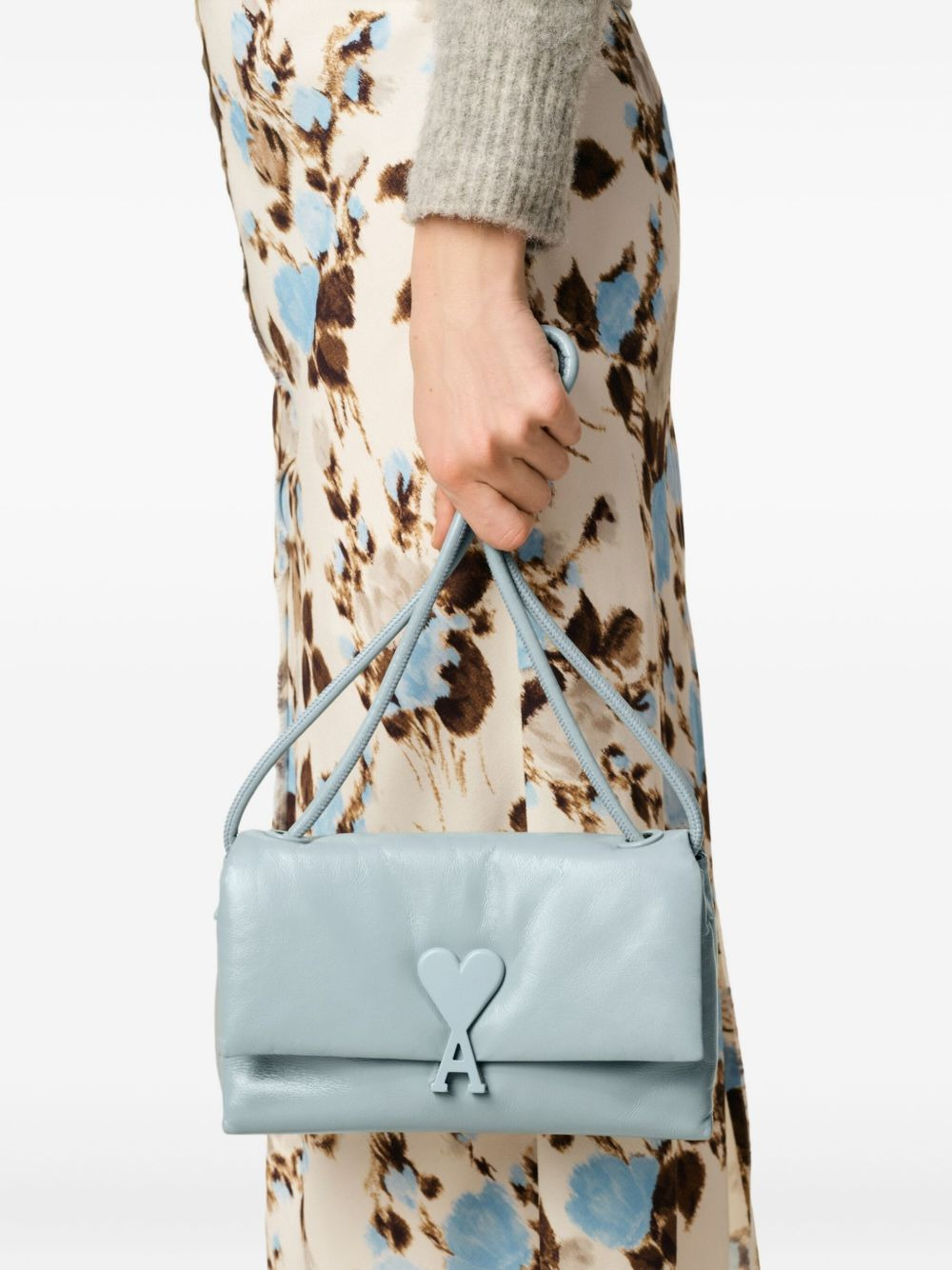 heart-clasp leather shoulder bag - 5