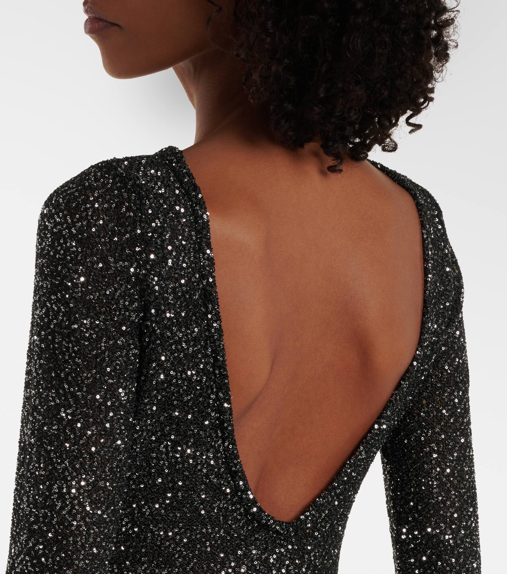Sequined open-back gown - 6