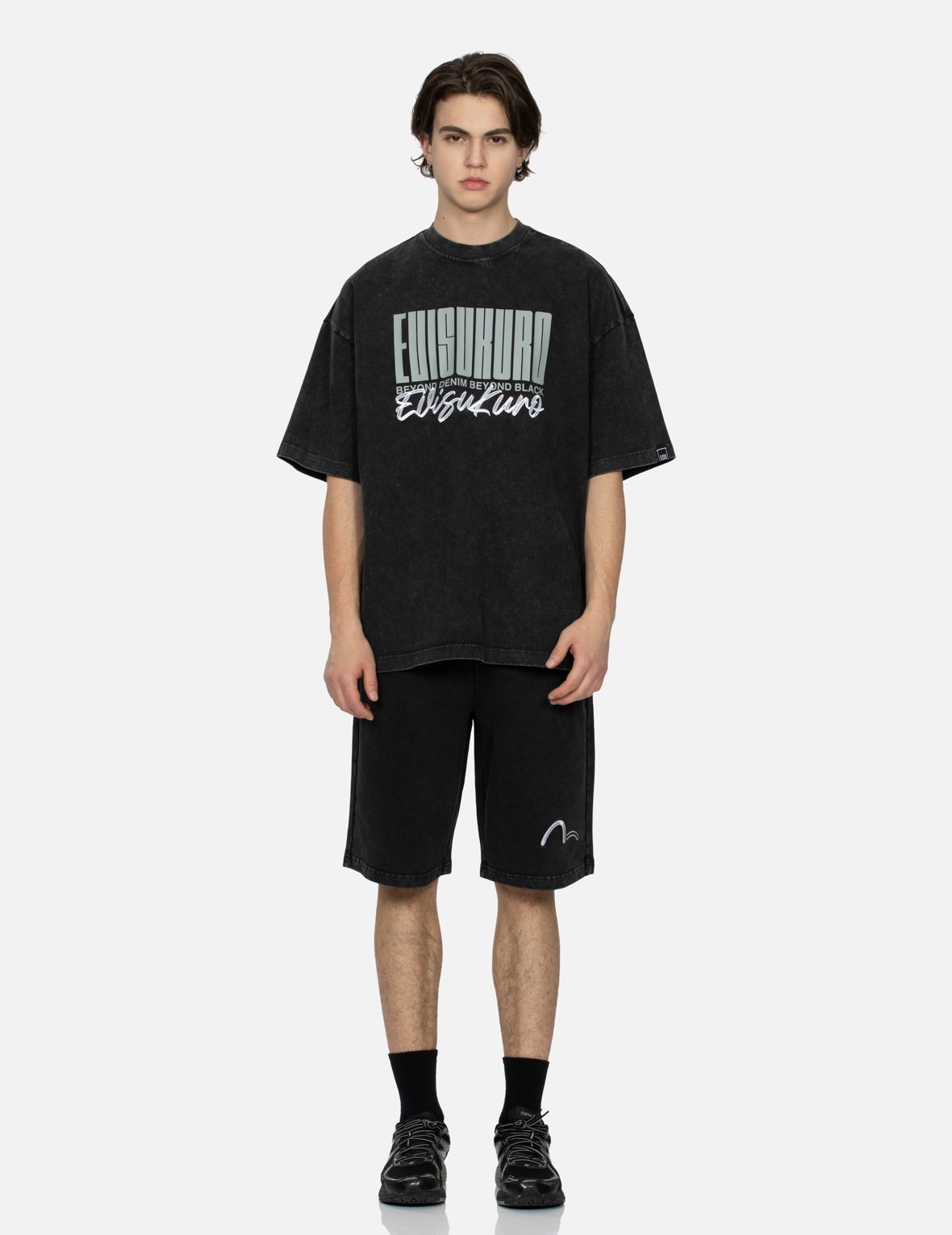 Seagull and Logo Embroidery Regular Fit Sweat Shorts - 6