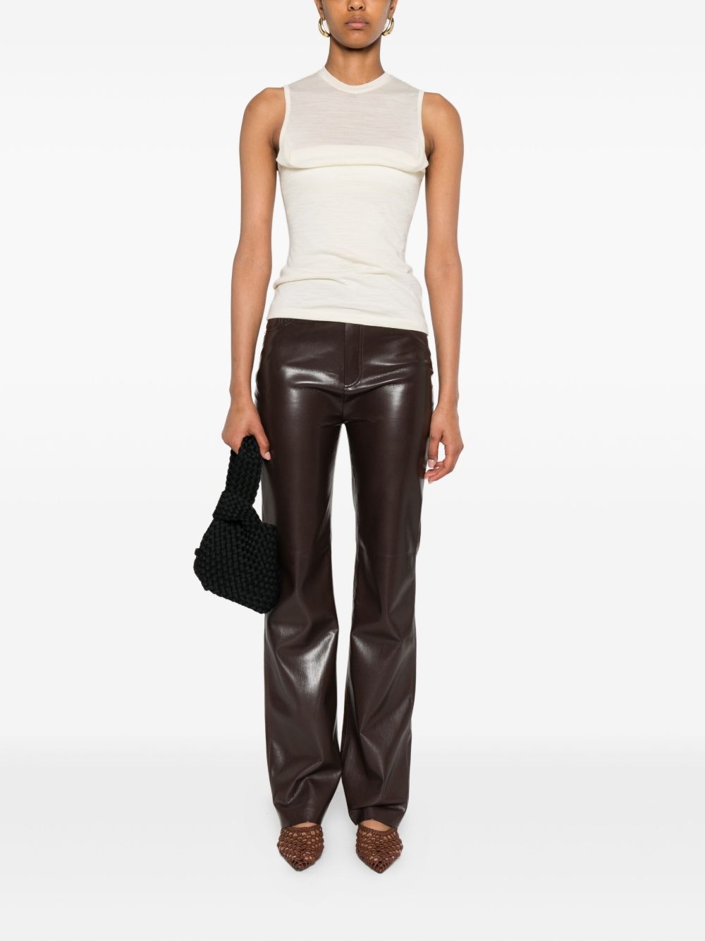 five-pocket leather trousers - 2