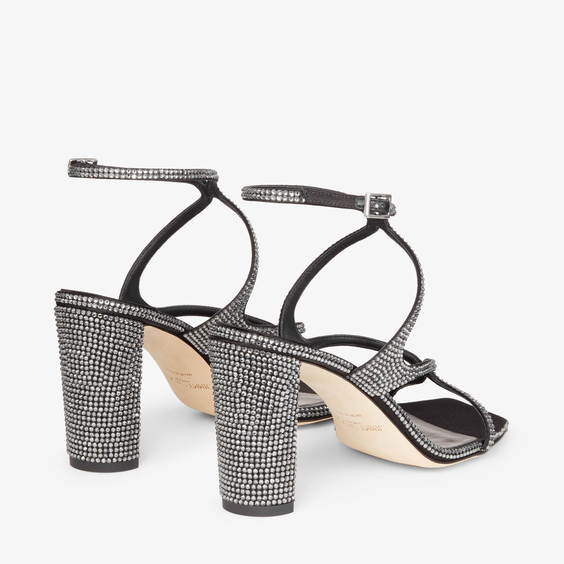 Azie 85
Black Satin Crystal Sandals - 6