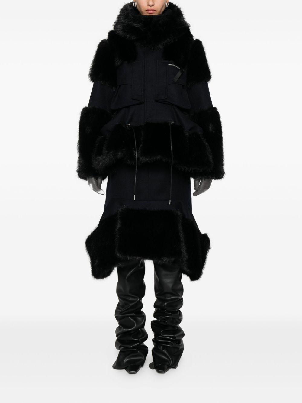 faux-fur trimmed hooded jacket - 2