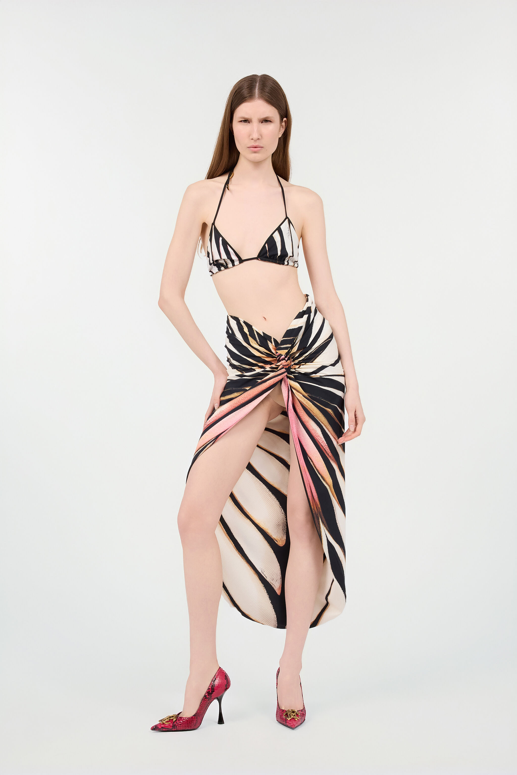 Sarong With Ray Of Pink Print - 2