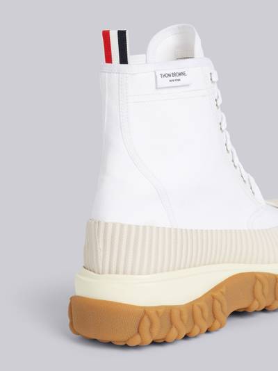 Thom Browne White Canvas 3-piece Molded Rubber Sole Chelsea Duck Boot outlook