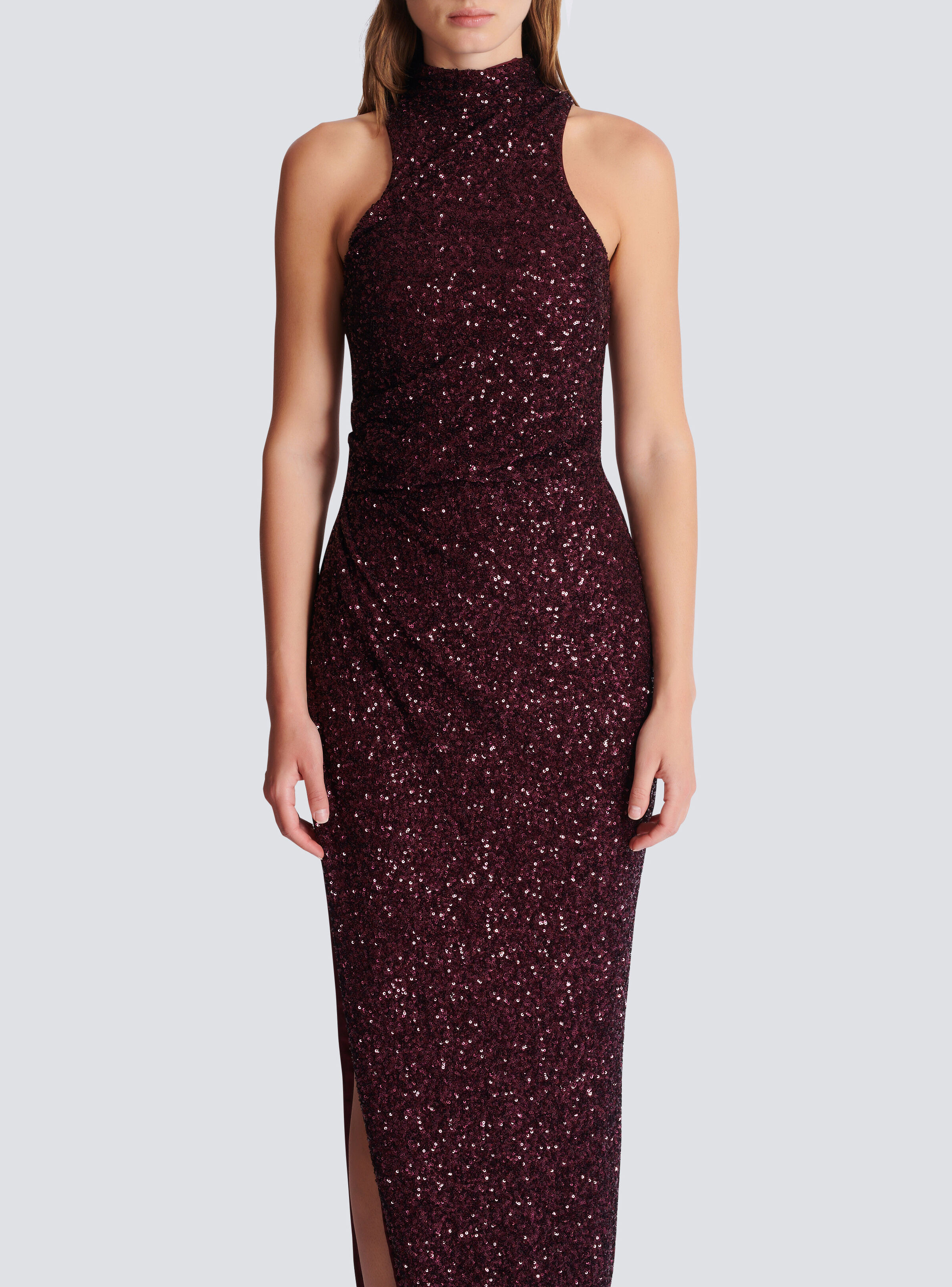 Long sleeveless sequin dress - 5