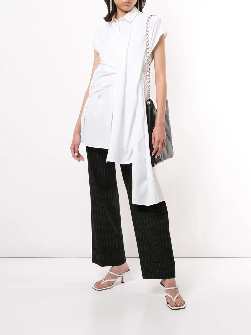 draped front longline shirt - 2