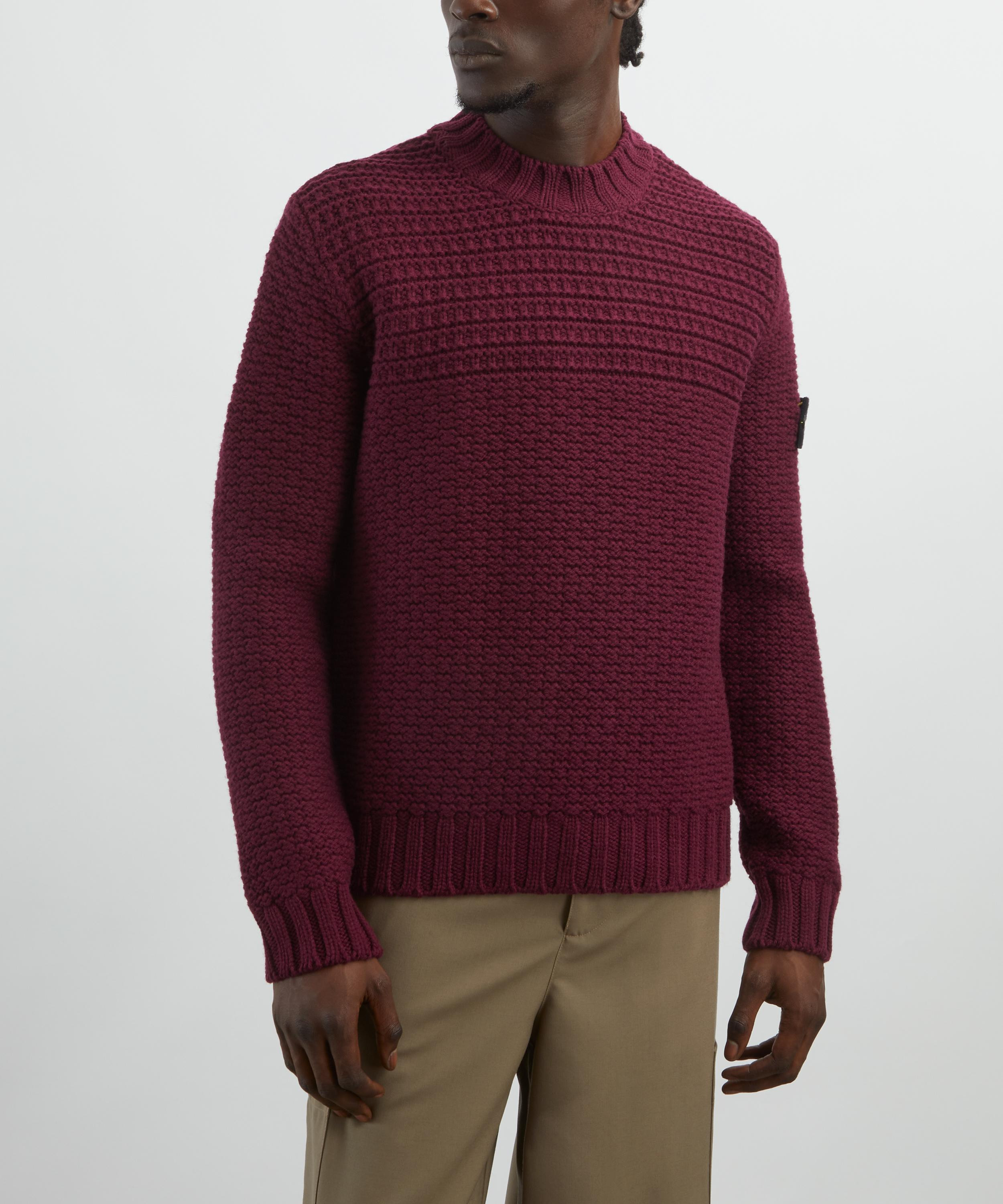 Bordeaux Textured Wool Jumper - 3