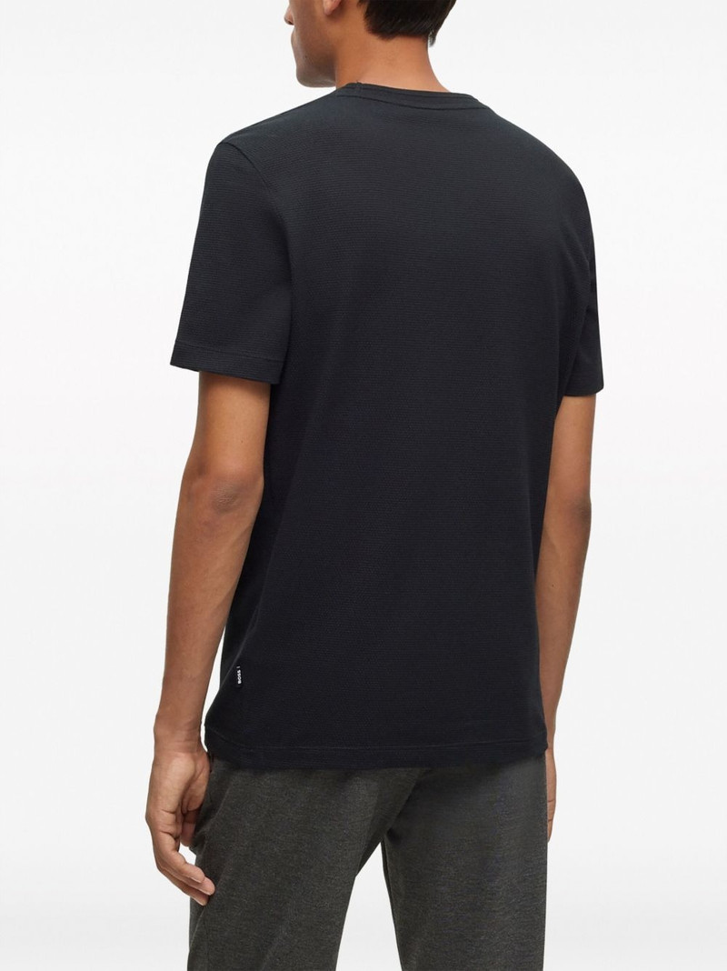 logo-tag bubble-jacquard cotton T-shirt 4