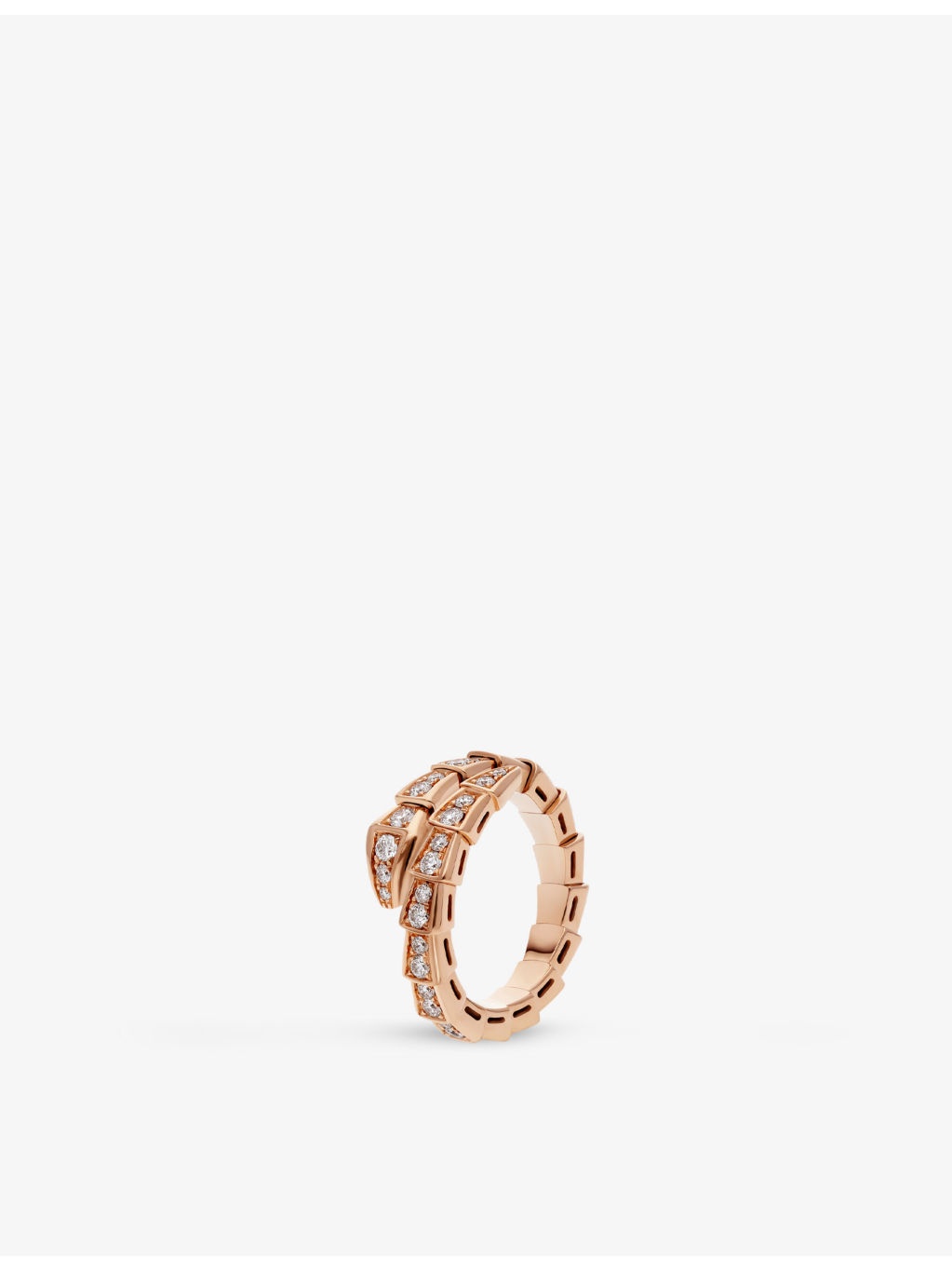 Serpenti Viper 18ct rose-gold and 0.73ct brilliant-cut diamond ring - 1