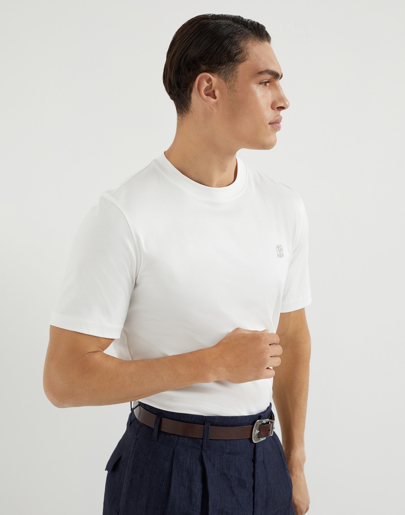 Cotton jersey crew neck T-shirt with logo - 4