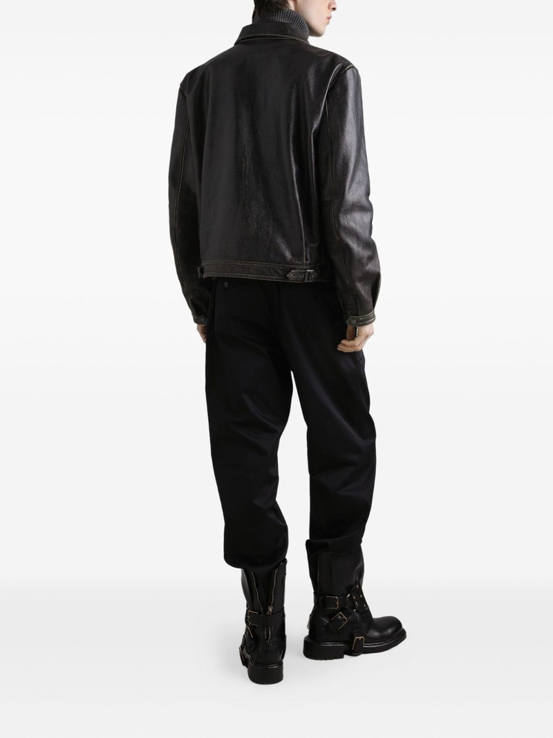zip-fastening leather jacket 3