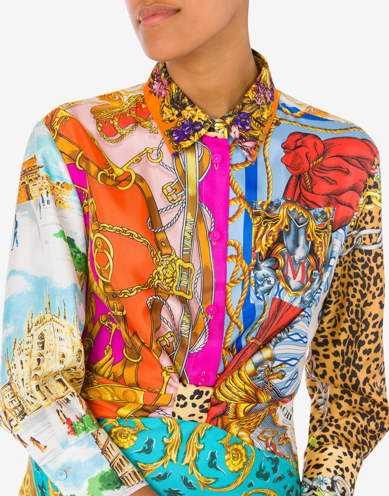 SCARF PRINT TWILL DRESS 4