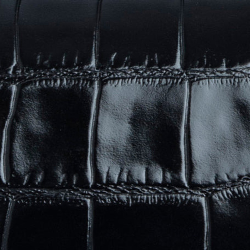 Miranda Black Croco Embossed Leather Shoulder Bag 5