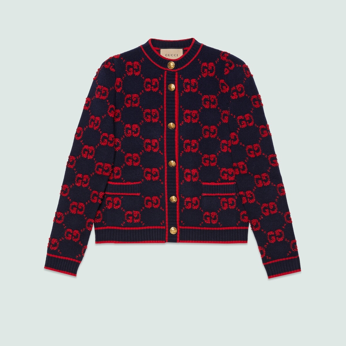 GG wool bouclé jacquard cardigan - 1
