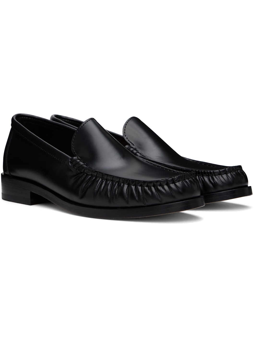 Black Ruched Loafers - 4