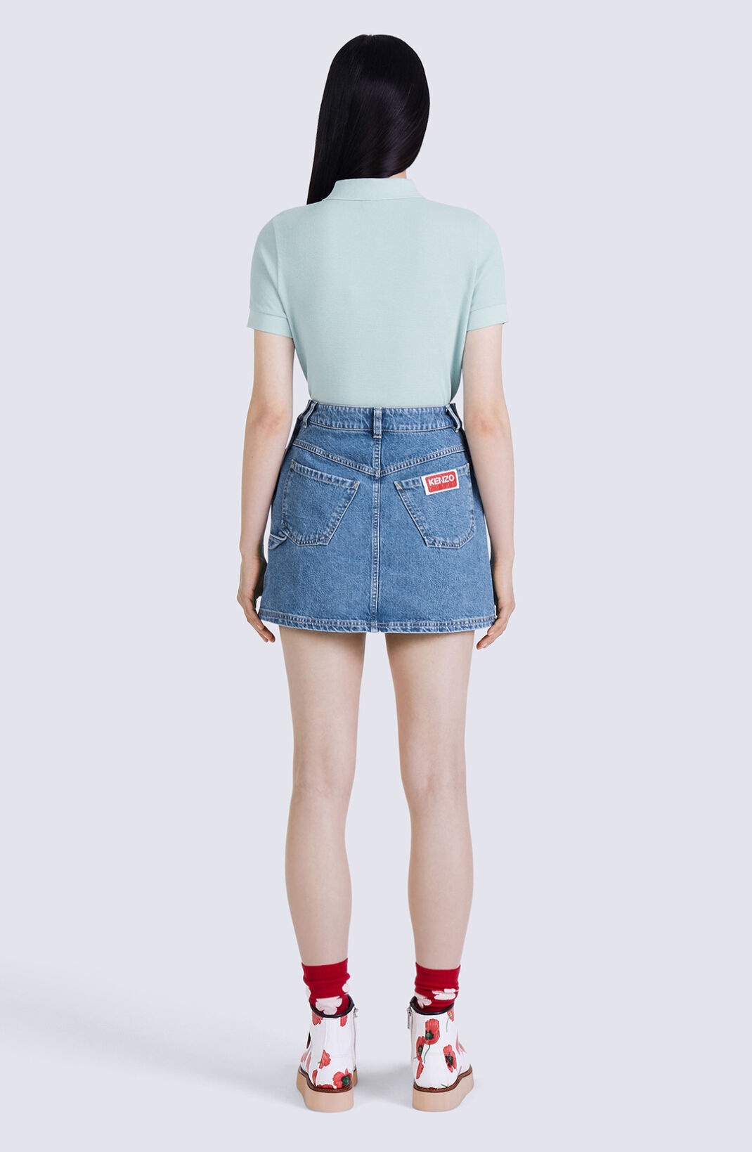 'BOKE FLOWER' denim miniskirt - 4