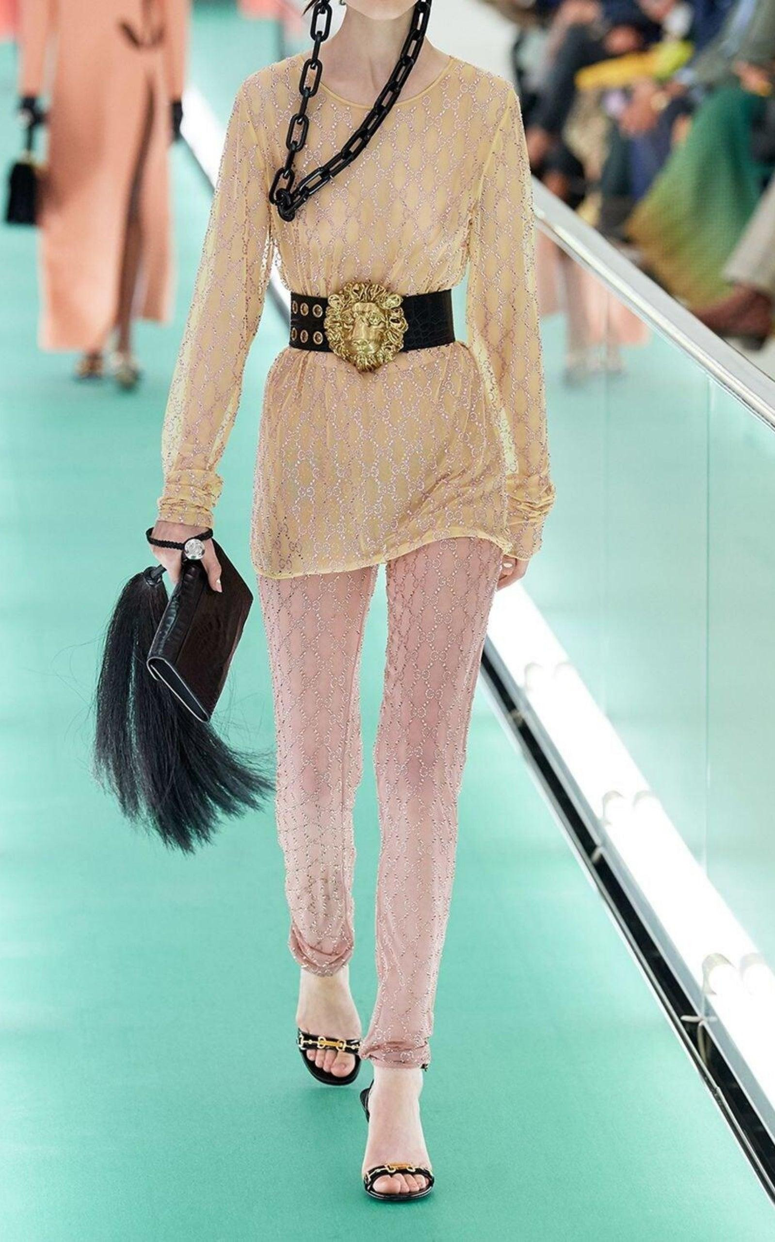 Crystal Embroidered Sheer Tulle Top - 7