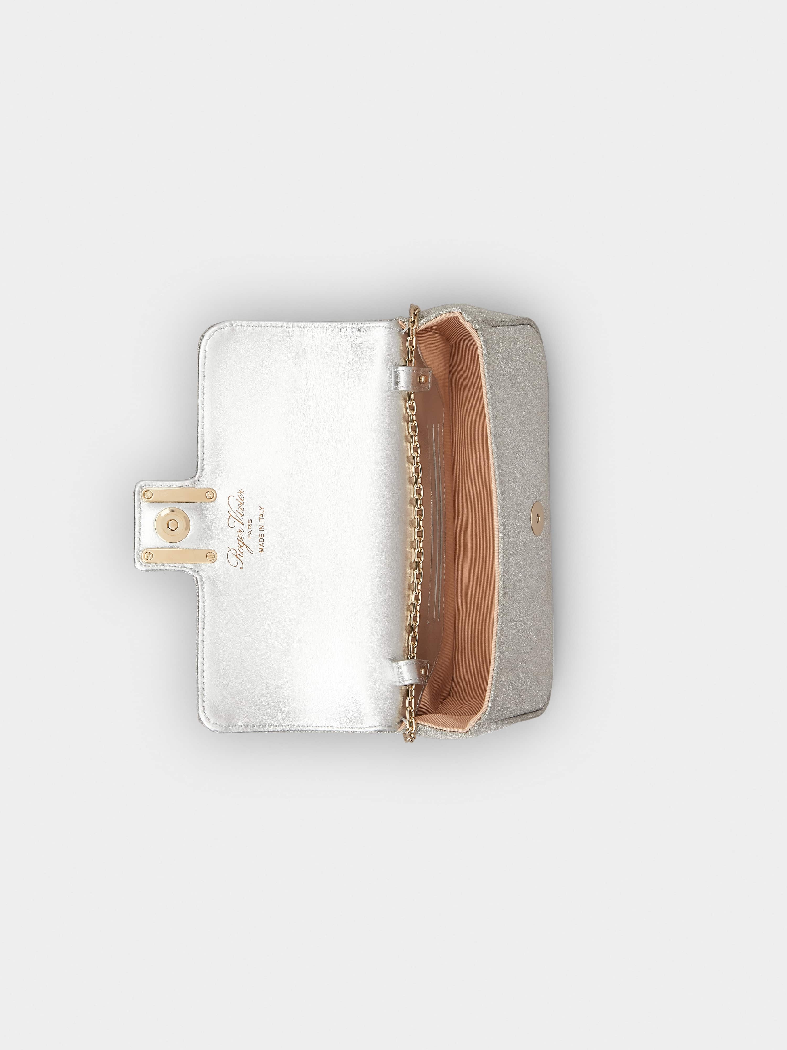 Jeu de Fille Strass Buckle Clutch Bag in Glitter Fabric - 6