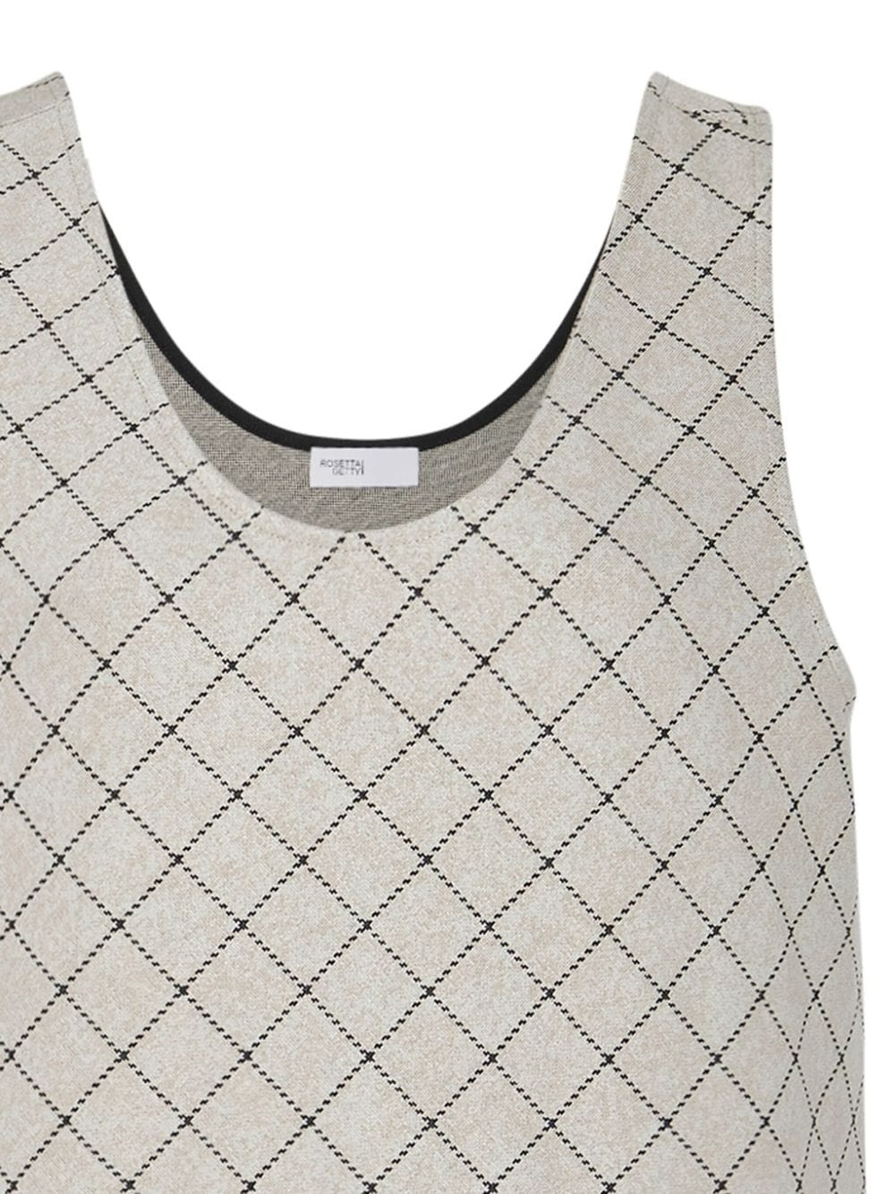 windowpane-print vest top - 2