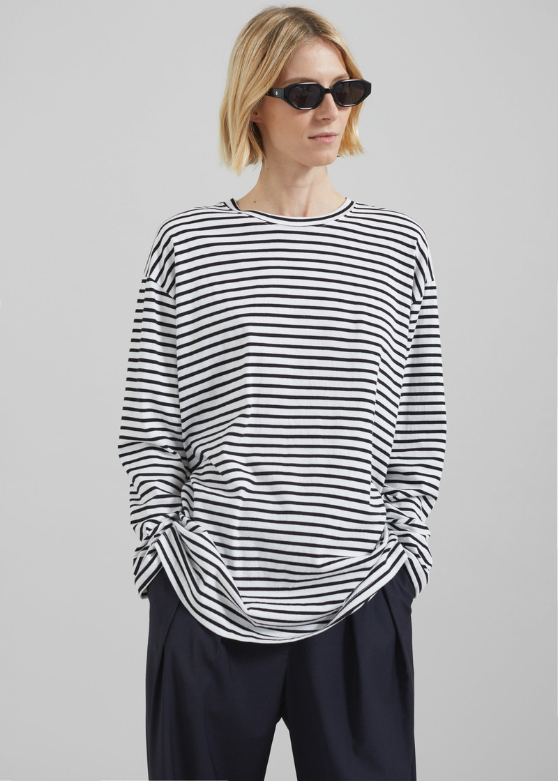 Salome Long Sleeve Tee - White/Black Stripe 6
