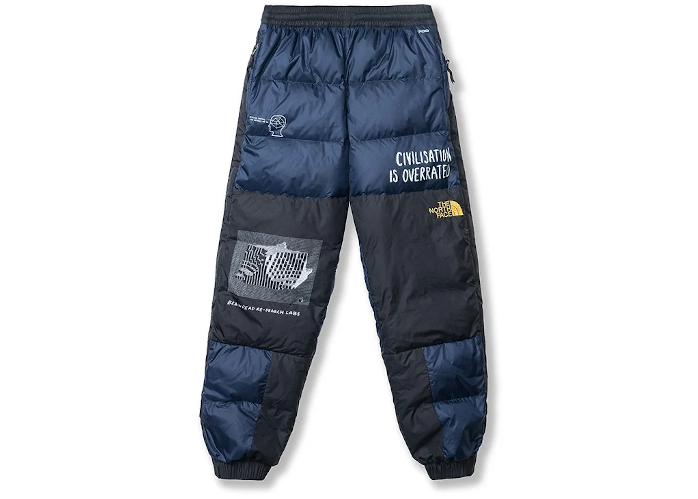 The North Face x Brain Dead Nuptse Sweatpants Navy/Black - 1
