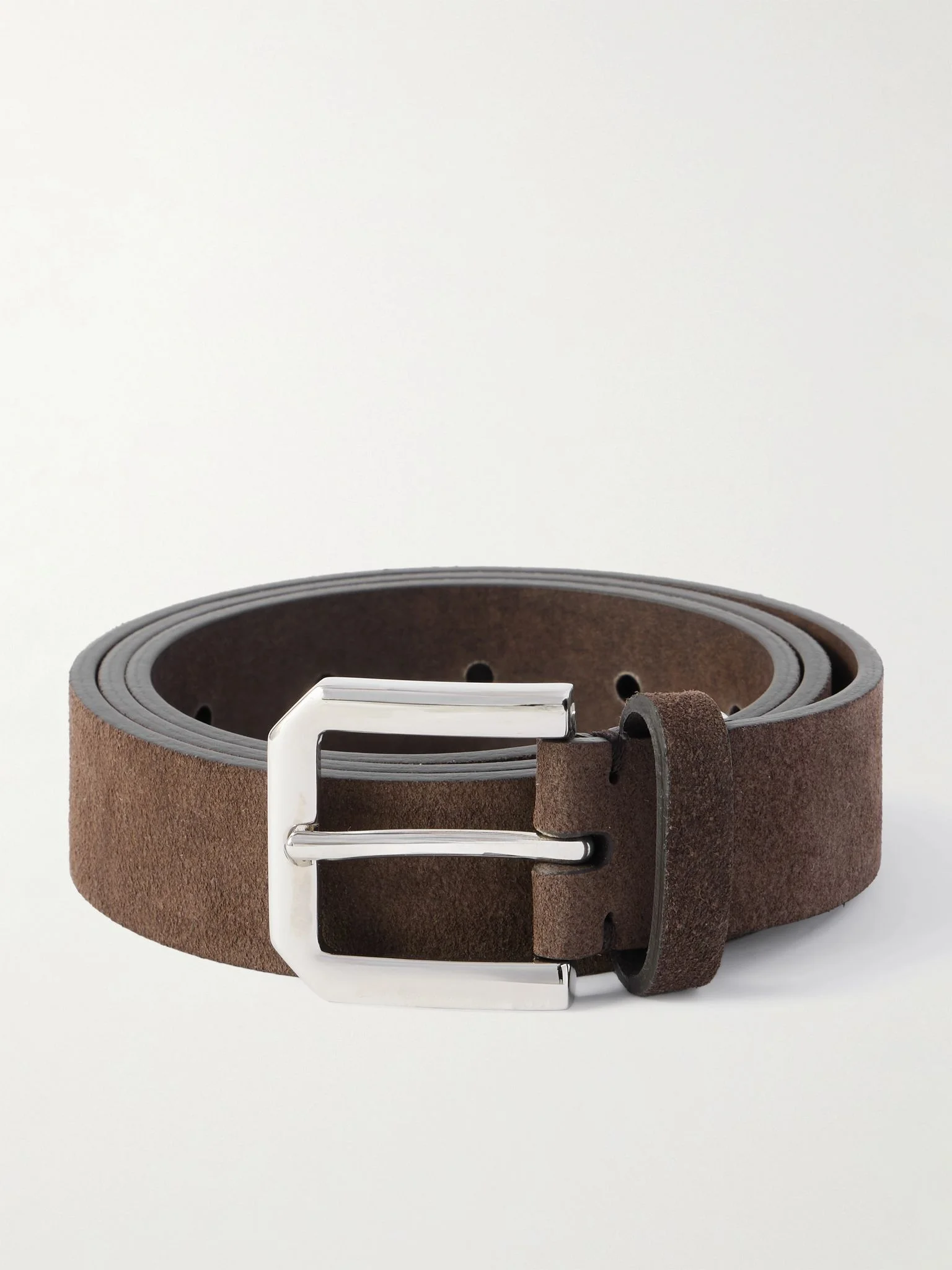 3cm Suede Belt Brown - 1