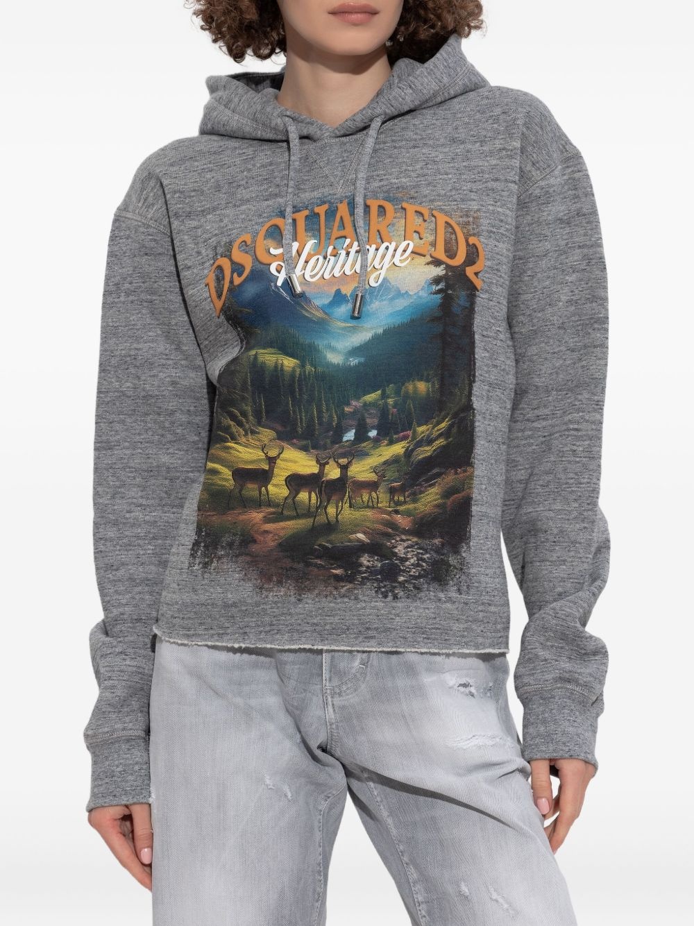 landscape-print hoodie - 3