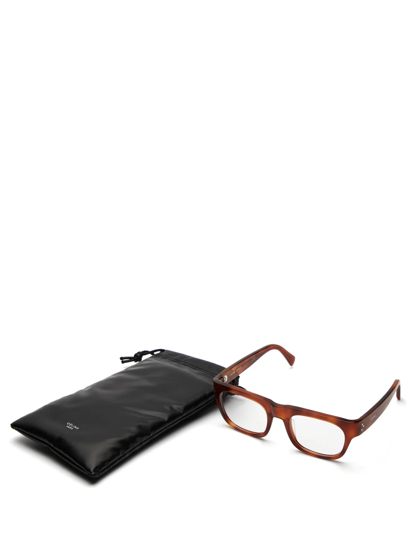 Rectangle-frame tortoiseshell acetate glasses - 4