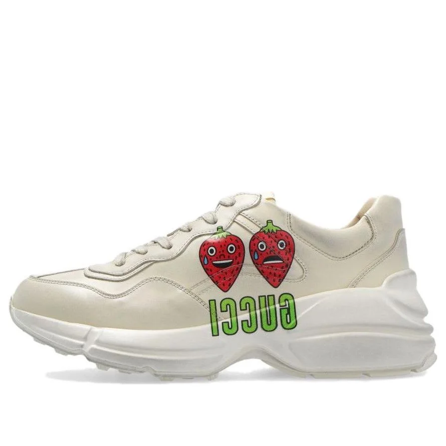 (WMNS) Gucci Rhyton Sneaker With Strawberry Print 'Ivory White' 703814-DRW00-9522 - 1