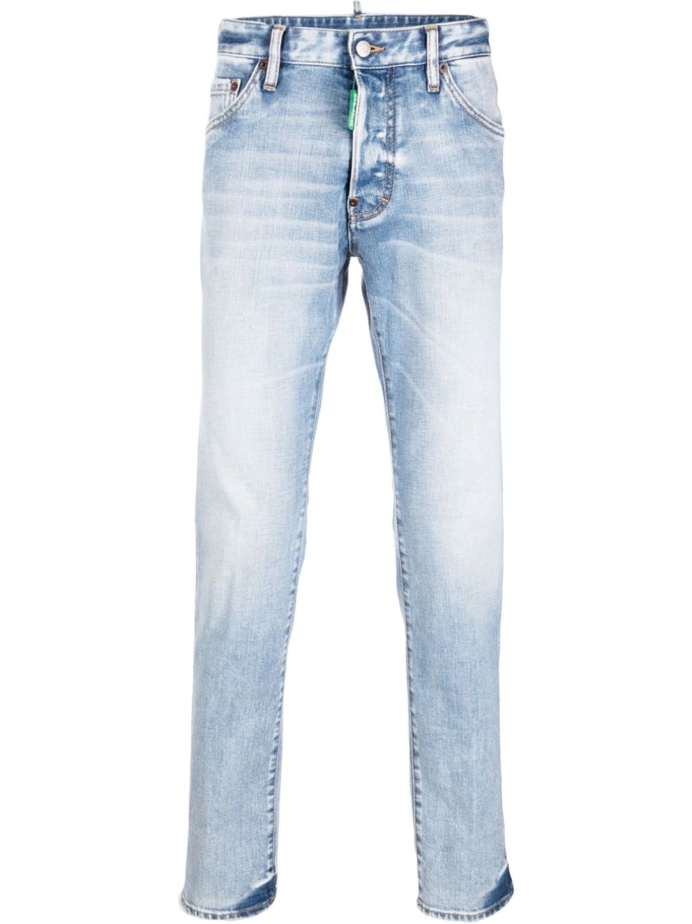 washed slim-fit jeans - 1