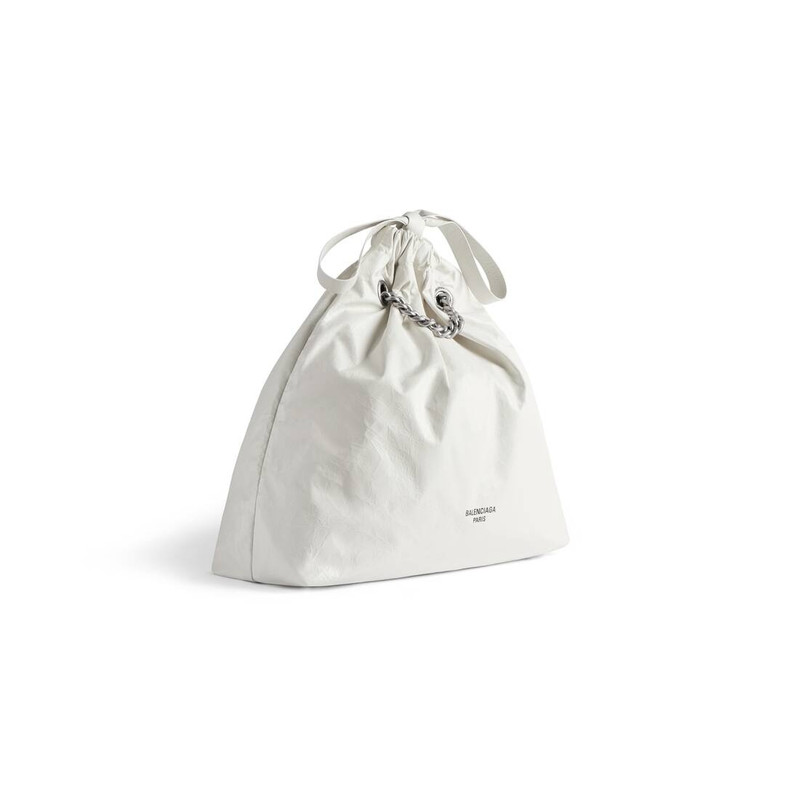 BALENCIAGA Women's Crush Medium Tote Bag in White outlook