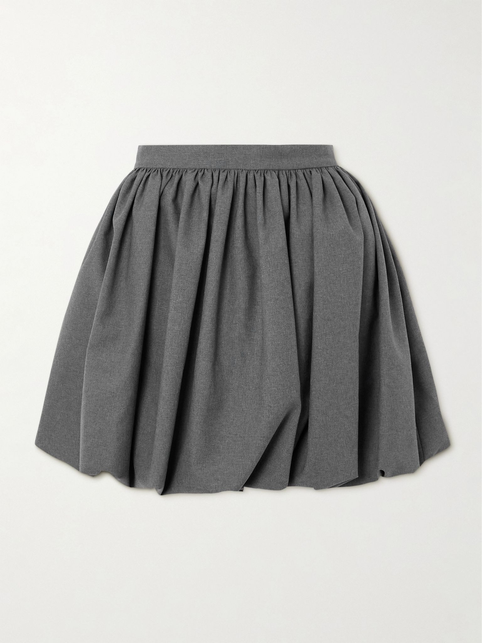 Pleated wool mini skirt Gray - 1