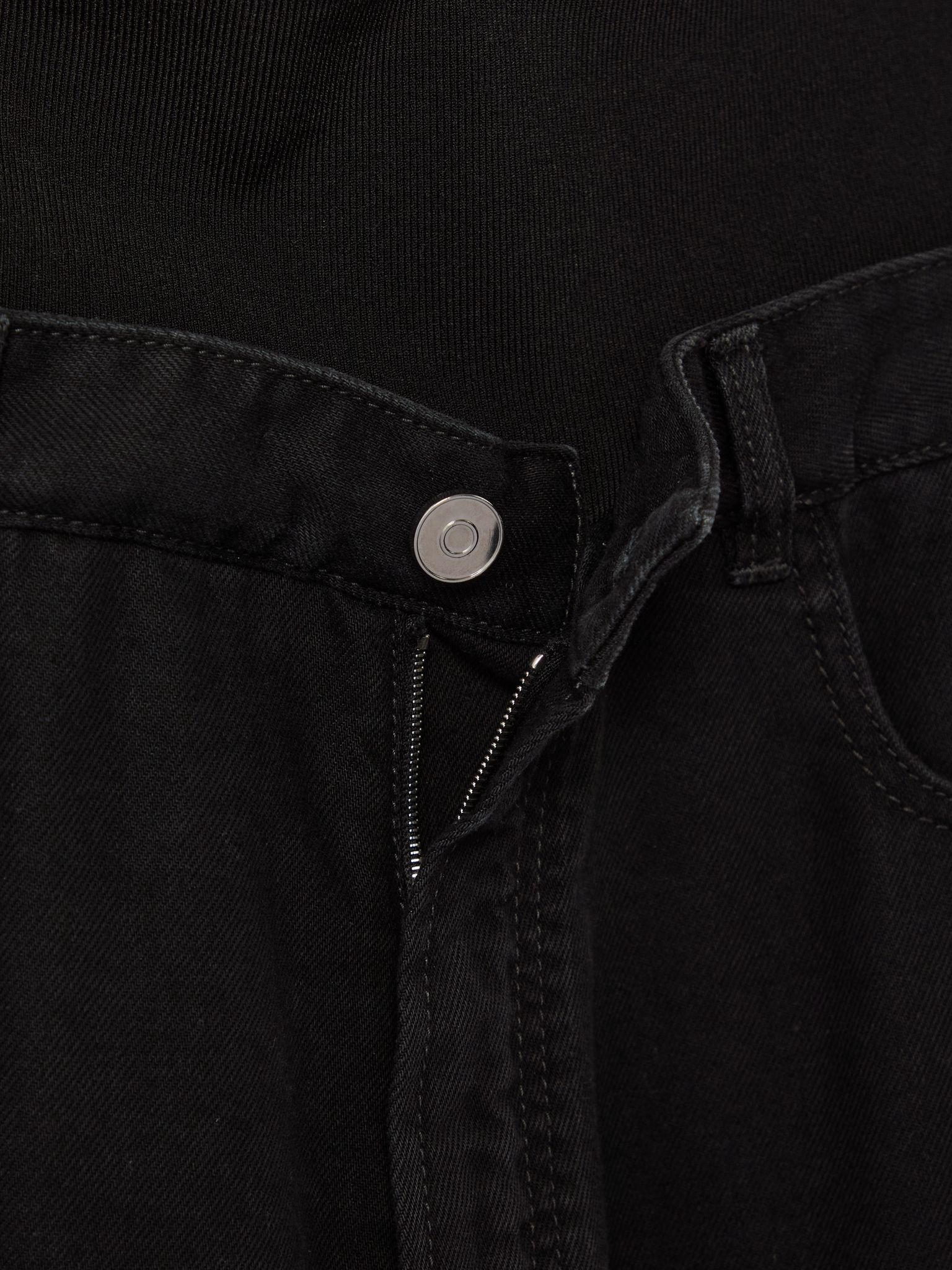 Stretch knit-trimmed jeans Black - 5
