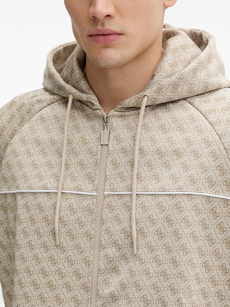 4G monogram-print zip-up hoodie 4
