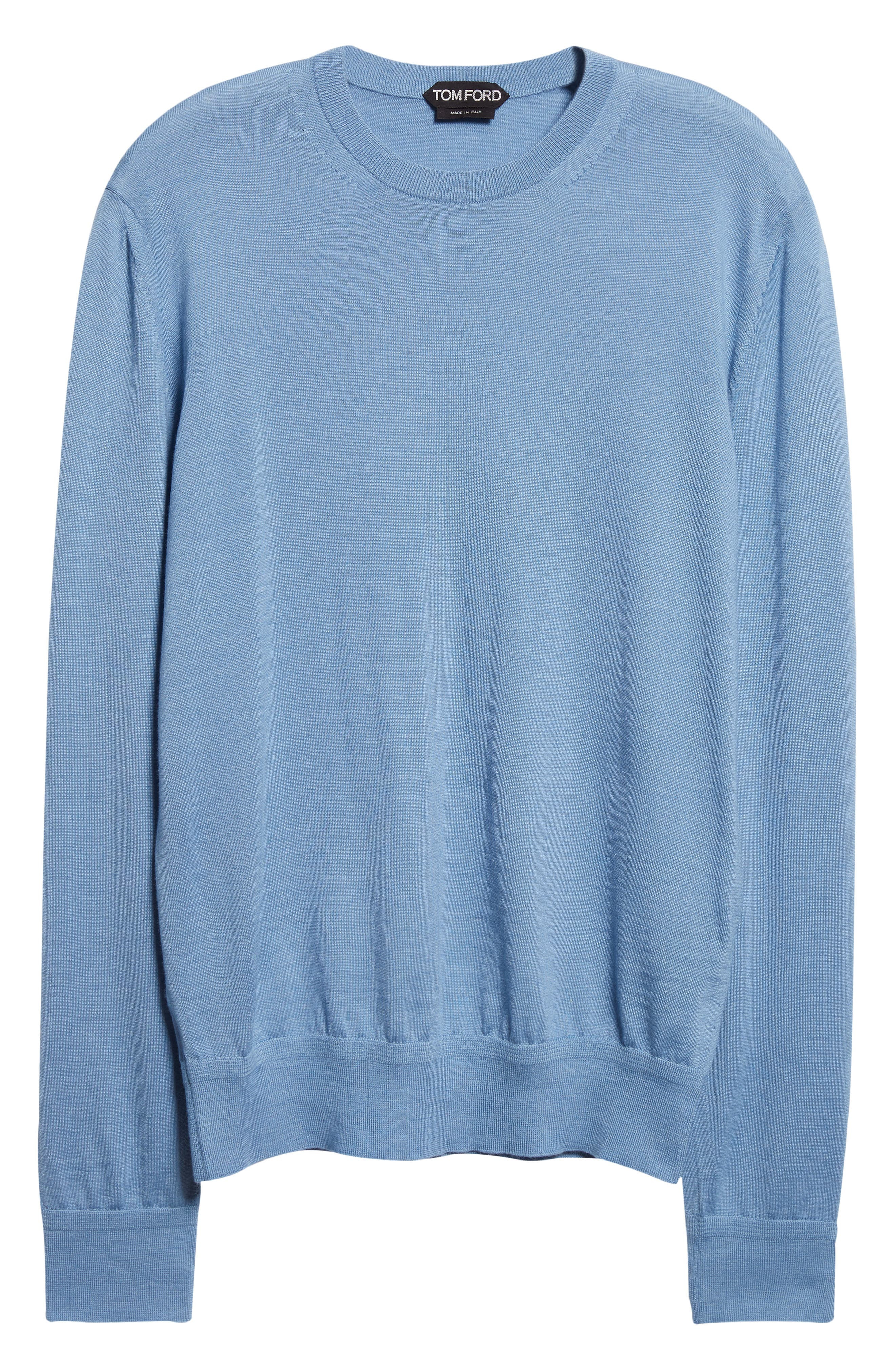TOM FORD Fine Gauge Cashmere & Silk Crewneck Sweater in Hb620 Dark Celeste at Nordstrom - 5