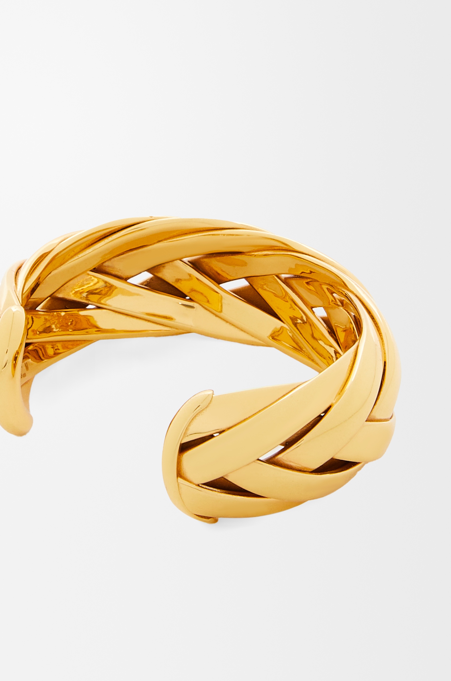 Large braided cuff in sterling silver - 5