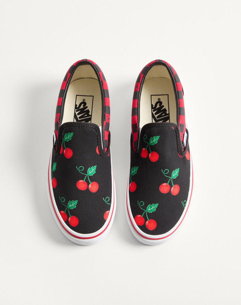VALENTINO GARAVANI AND VANS SLIP-ON FABRIC SNEAKER WITH MAXI CHERRYFIC PRINT AND VLOGO CHECKERBOARD 5