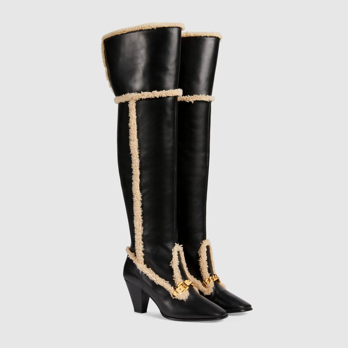 Women's over-the-knee boot with chain - 2