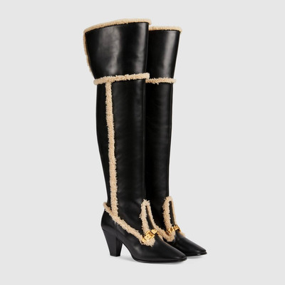 GUCCI Women's over-the-knee boot with chain outlook