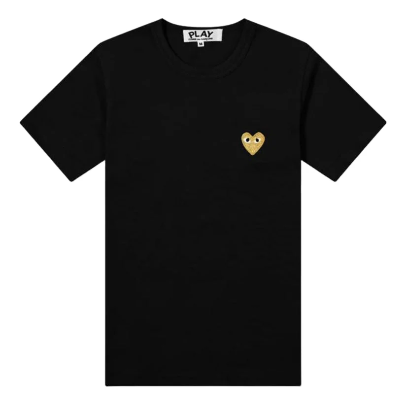 COMME des GARCONS PLAY SS25 Gold Heart T-Shirt 'Black' AX-T216-051-1 - 1