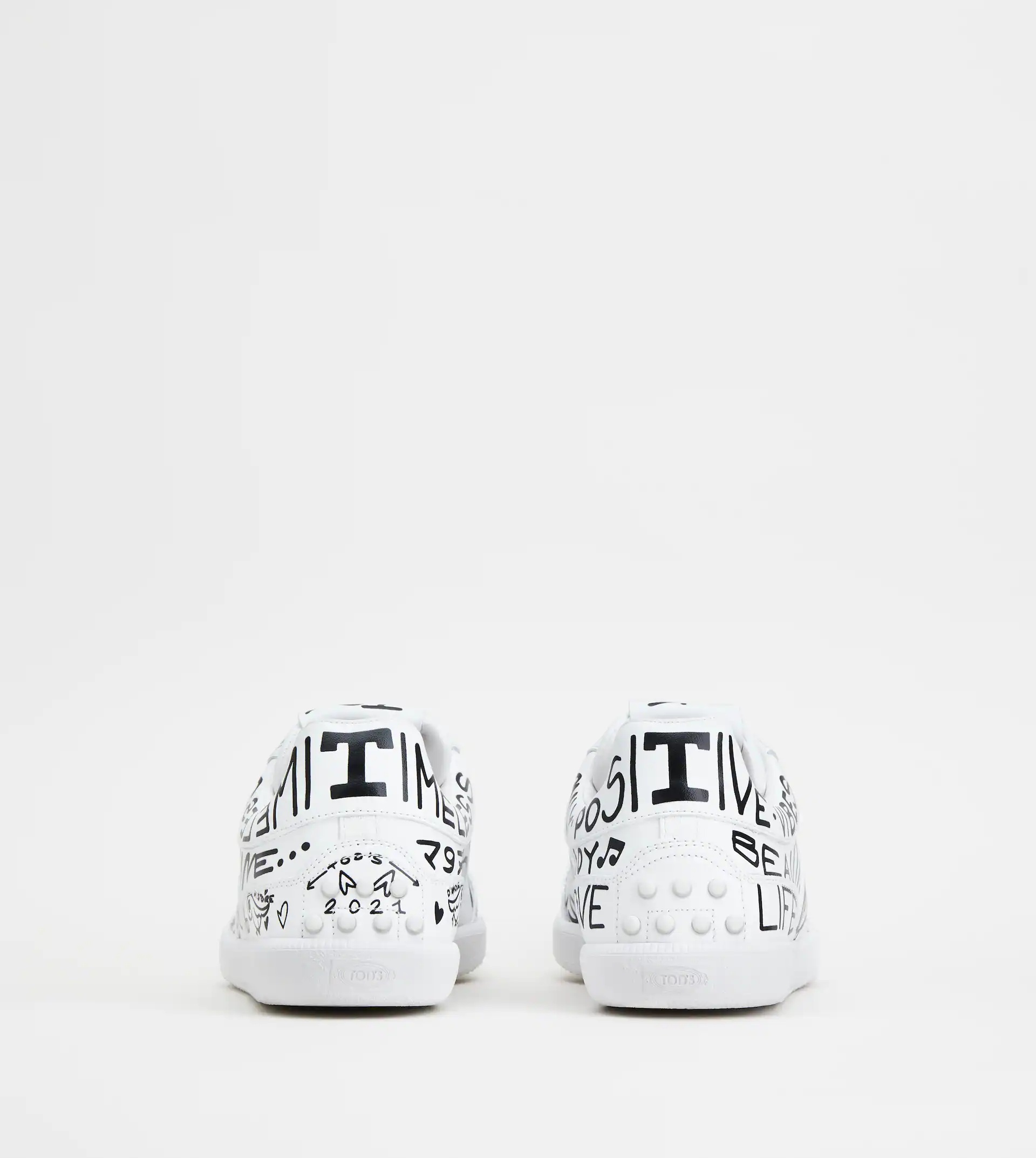 TOD'S TABS SNEAKERS IN LEATHER - WHITE - 2