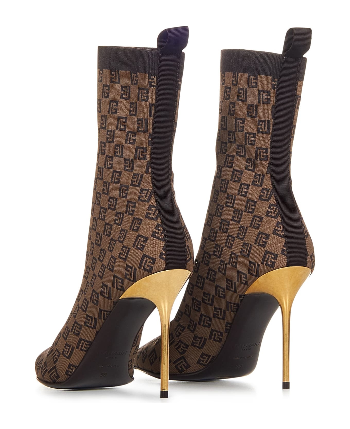 Skye Ankle Boots In Brown Elastane - 3