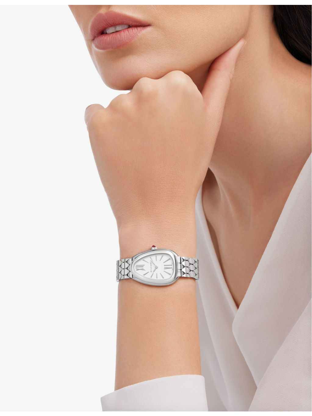 Serpenti Seduttori SP33WSS 33m stainless-steel and rubellite quartz watch - 3